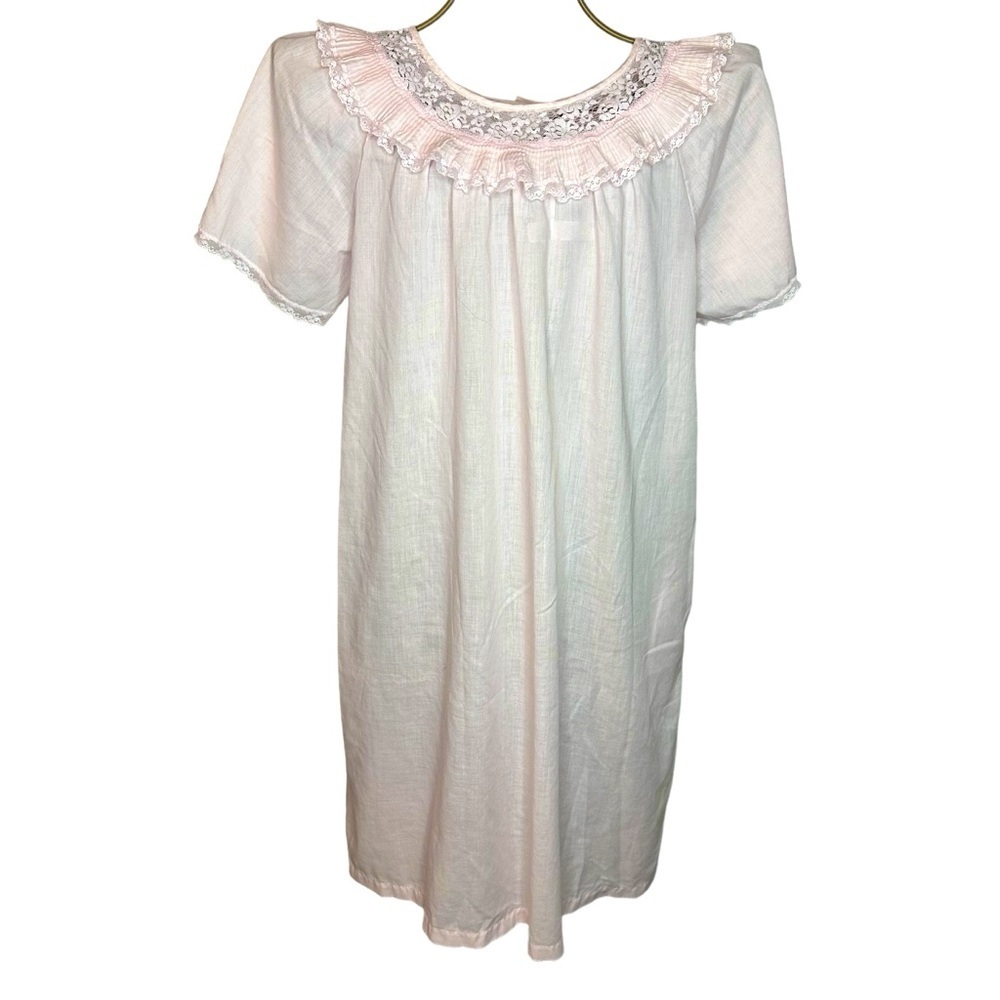 Vintage Gilead Cottagecore Lace Trim Nightgown - Women’s Size Large - Pale Pink - Picture 3 of 11